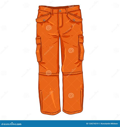 Vector Single Cartoon Illustration Winter Orange Hiking Trousers