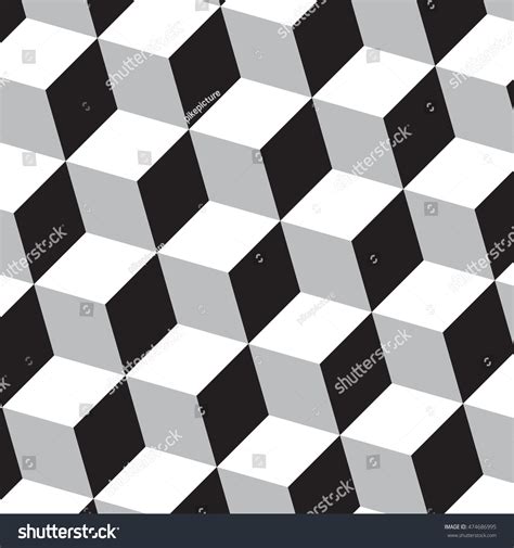 Geometric Cube Optical Illusion 3d Effect Stock Vector 474686995