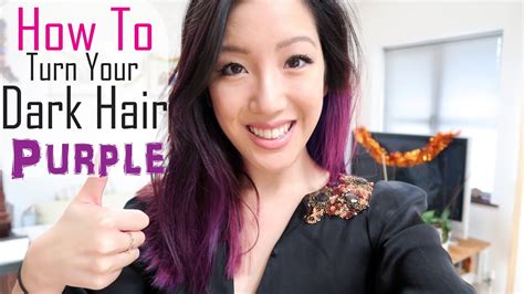 Depending on how vibrant you want your color to be, you can mix a small amount (start out with just one drop) of a purple like manic panic's violet night or pravana's violet or lavender to 2 cups of conditioner to create a lavender tint. How To Dye Dark Hair Purple: DIY Hair Colour Using ...