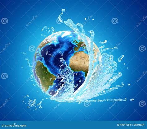 Earth With Water And Airplane Royalty Free Stock Photography