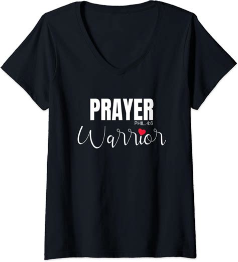 Womens Becoming A Prayer Warrior V Neck T Shirt Clothing