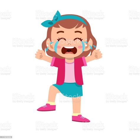 Cute Kid Teen Girl Show Facial Expression Stock Illustration Download
