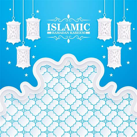 Blue And White Ramadan Kareem Banner 2296155 Vector Art At Vecteezy