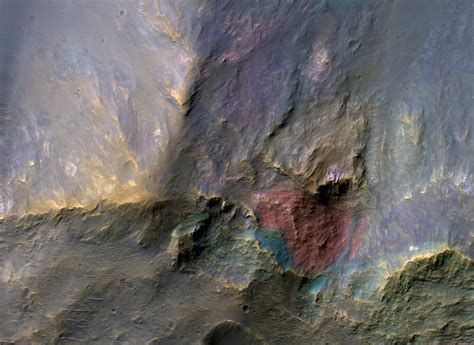 Areology Red Bedrock In An Impact Crater Northeast Of Hellas Planitia