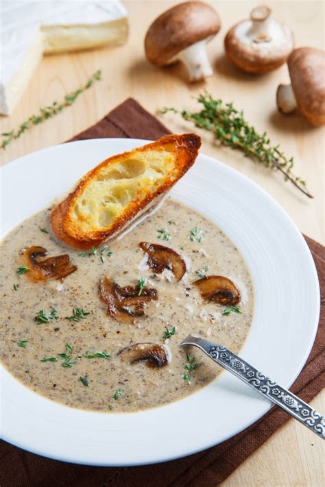 It's practically a meal in itself, with a good green salad and a loaf of bread. Creamy Roasted Mushroom and Brie Soup on Closet Cooking
