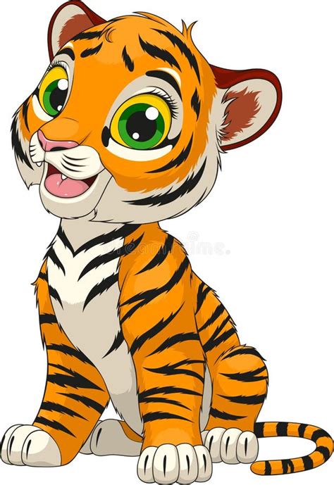 Funny Cute Tiger Cub Stock Vector Illustration Of Clip 140274586