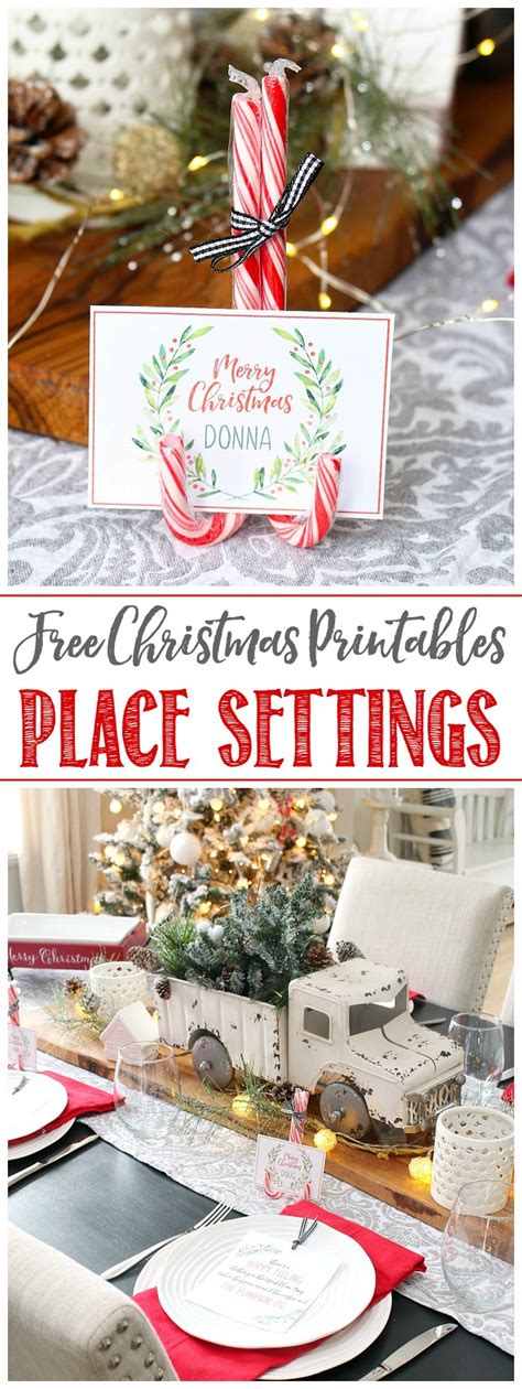 Christmas Printables Free Printable Christmas Place Cards Clean And