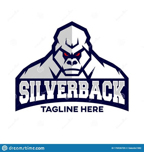 Modern Silverback Gorilla Mascot Logo Stock Vector Illustration Of