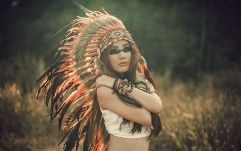 girl indian headdress art hd wallpaper best wallpapers hd gallery