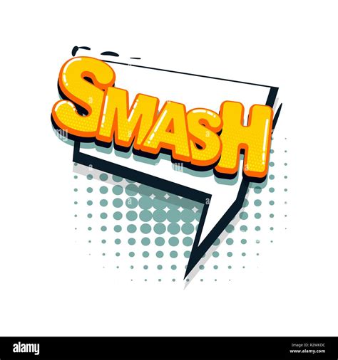 Smash Comic Text Collection Sound Effects Pop Art Style Set Vector