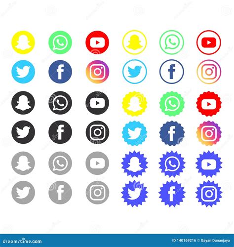 Best Social Media Icons Bundle Vector Editorial Photo Illustration