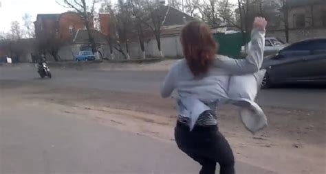 Girl Twerking On Side Of The Road Causes Head On Collision Between Car And Motorcyclist Brobible