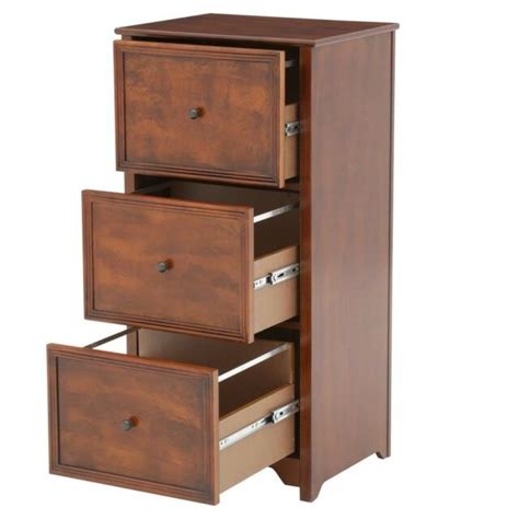File cabinet — noun office furniture consisting of a container for keeping papers in order (freq. GreenForest Vertical File Cabinet 3 Drawers Wood for Home ...