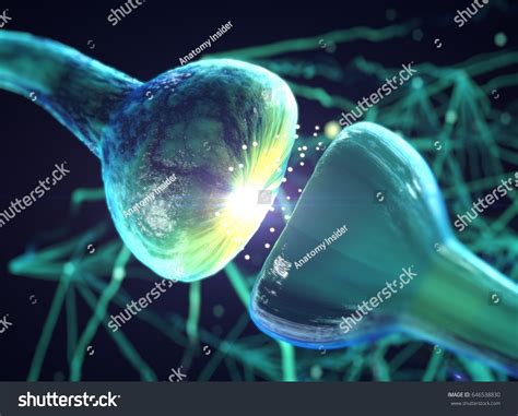 Synapse Signals Brain Neuron Cells Sending Stock Illustration 646538830