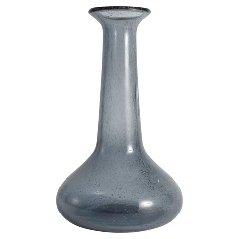 Scandinavian Modern Blue Glass Vase By Erik Höglund For Boda Sweden