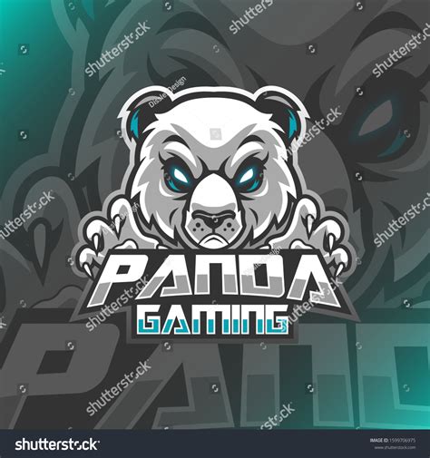 Panda Gaming Logo Mascot Vector Illustration Vector De Stock Libre De