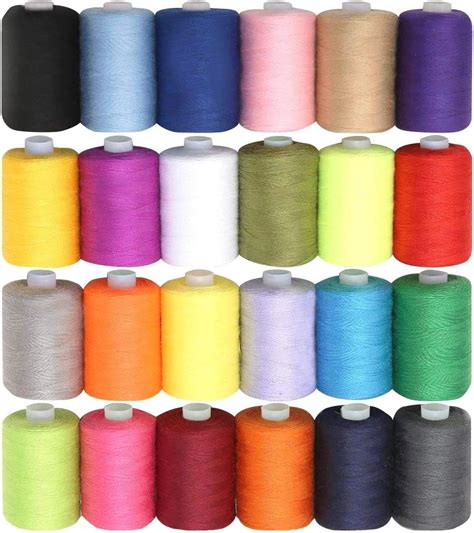 Sewing Thread 24 Pcs 914m1000 Yards Per Spool Polyester Overlock