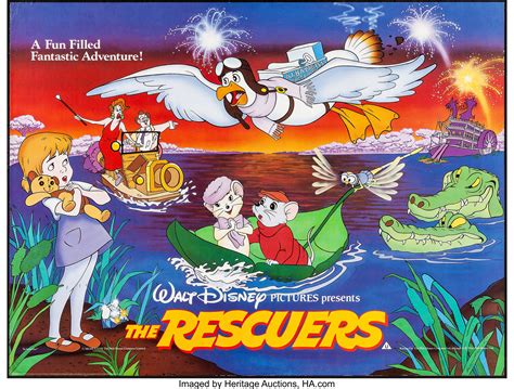 The Rescuers Walt Disney 1977 Rolled Very Fine British Quad