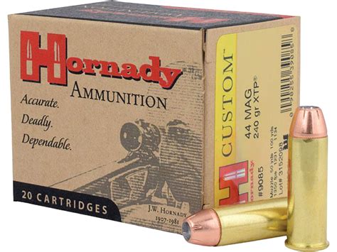 Hornady Custom 44 Remington Mag Ammo 240 Grain Hornady Xtp Jacketed
