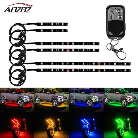 Buy Aozbz Car Styling 6pcs Rgb Stickers Vioce Control