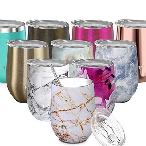 Stainless Steel Stemless Wine Glass THILY Triple Vacuum Insulated