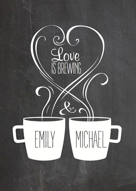 Printable Love Is Brewing Coffee Bar Chalkboard Sign Personalized