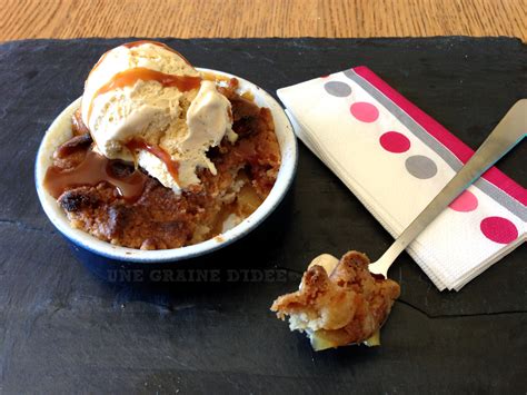 Crumble aux Pommes Caramel au Beurre Salé et sa boule de Glace Vanille