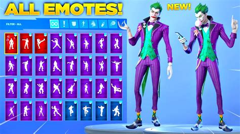 New Joker Skin Showcase With All Fortnite Dances And Emotes The Last