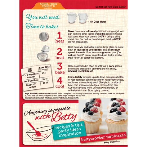 Betty Crocker Cake Mix Instructions The Cake Boutique