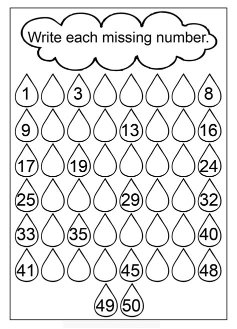 1 50 Number Charts To Print Activity Shelter