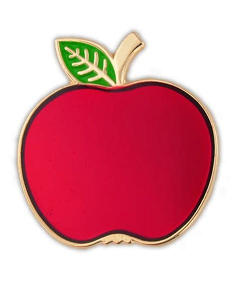 Pinmarts Red Apple Fruit Food School Teacher Enamel Lapel Pin