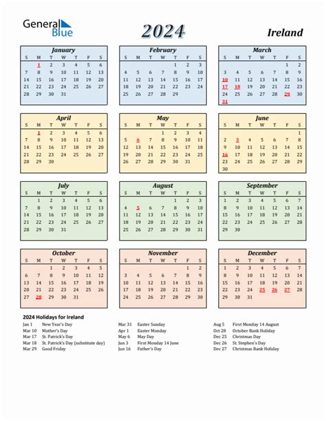 Calendar 2024 And 2024 Printable Ireland 2024 Calendar Printable