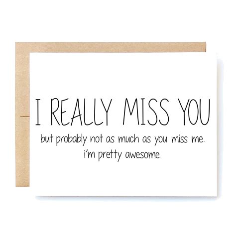 Funny I Miss You Card Missing You Card I Really Miss You Etsy