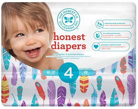 116 Honest Baby Diapers Size 4 22 37 Lbs Free Shipping Walmart