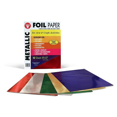 Metallic Foil Paper Assorted Colors 10 Sheets Per Pack 6 Packs