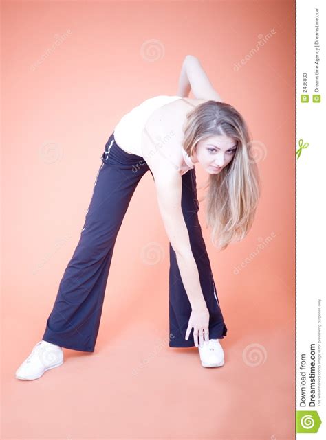 Woman Bending Stock Image Image Of Stretching Young 2486803