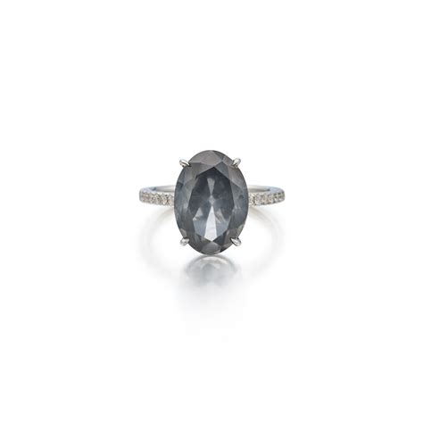 Fancy Dark Bluish Gray Diamond And Diamond Ring Fine Jewels 2022