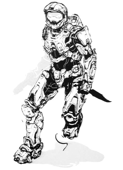 Master Chief Sketch Halo 4 Art Gallery