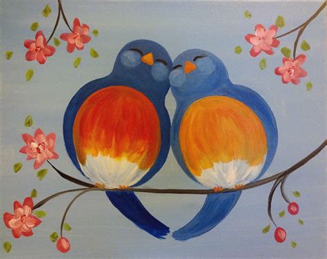 Paint Nite Tweethearts Cute Little Bird Painting For Beginners
