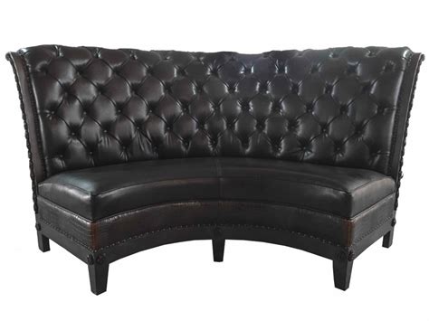 A classy woody dining set in browns. Tufted Round Banquette French Solid Wood