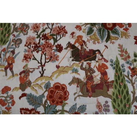 schumacher fabrics persian lancers linen fabric in spring color 36ʺ × 54ʺ chairish