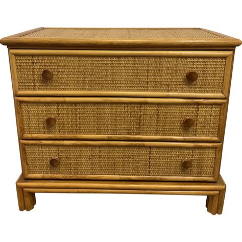 Vintage Rattan Chest Of Drawers