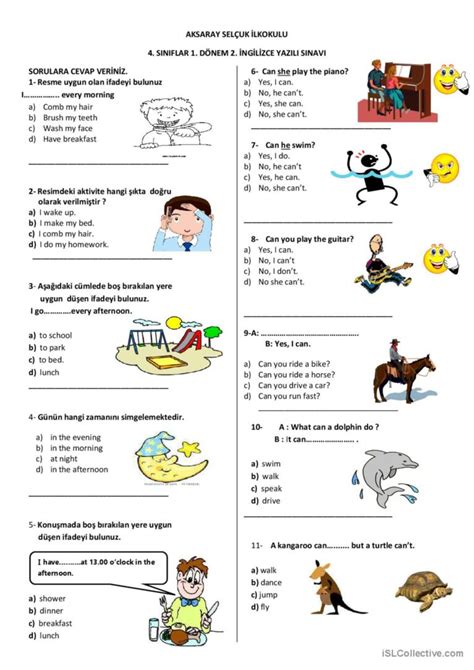 Worksheet For 4th Grades English Esl Worksheets Pdf And Doc