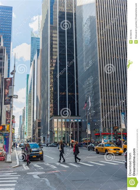 New York City Streets Clear Day Editorial Photo Image Of