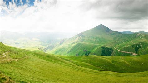 Sunset Mountains Clouds Landscapes Nature Sun Skylines Grass