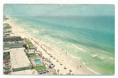 Aerial View Long Beach Florida 1950s 1960s Postcard