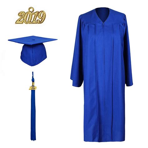 Toptie Adult Unisex Graduation Matte Gown Cap With Tassel 2019 For High