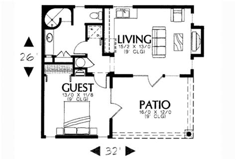 You can even build one with a garage. Modern Style House Plan - 2 Beds 2 Baths 860 Sq/Ft Plan ...