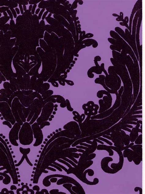 Victorian Flocked Velvet Wallpaper Tone On Tone Purple Flk 117 Or