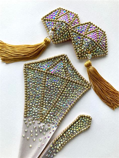 Set Merkin Nipple Pasties Nippies Showgirl Cabaret Burlesque Etsy